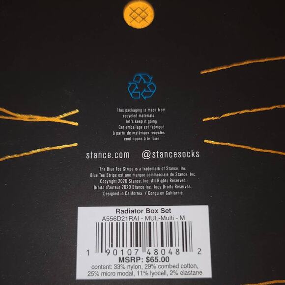 Stance Unisex Radiator Box Set - 3 pair butterblend socks - M 6-8.5 / W 8-10.5 - Picture 4 of 5
